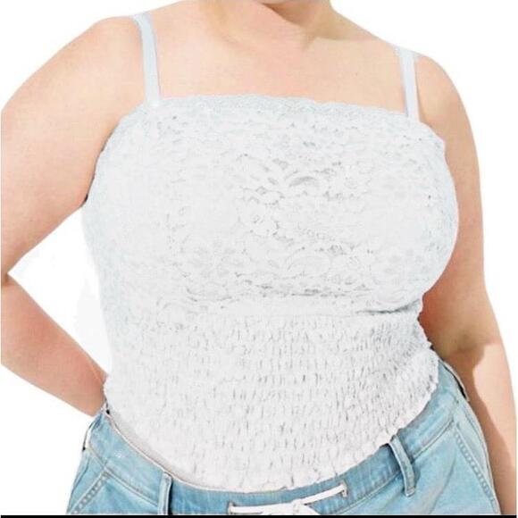 TORRID Lace Square‎ Neck Smocked Crop Top NWT Size 4X - Picture 1 of 7